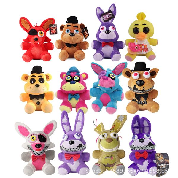 

new style 18cm five nights at freddy fnaf plush toy toys golden fazbear mangle foxy bear bonnie doll halloween gift