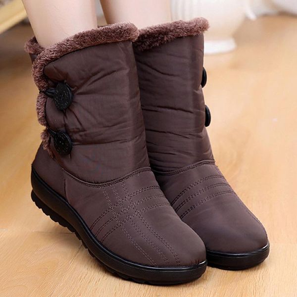 

boots non-slip snow 2021 women warm winter waterproof mother shoes plus velvet cotton, Black