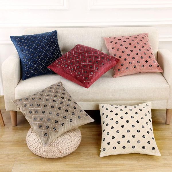 

cushion/decorative pillow diamond inlaid sofa cushion cover embroidered throw 45x45cm super soft luxury home el decorative cases
