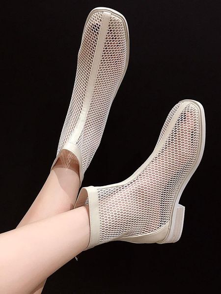 

boots women's shoes 2021 summer fashion mesh breathable short, Black