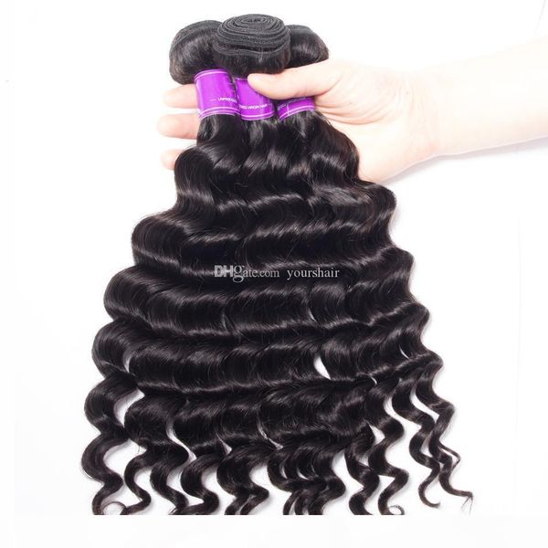 

3bundles mink brazilian loose deep body wave hair 8-30 inch 100% human hair jet natural black color loose deep body wave bundles, Black;brown