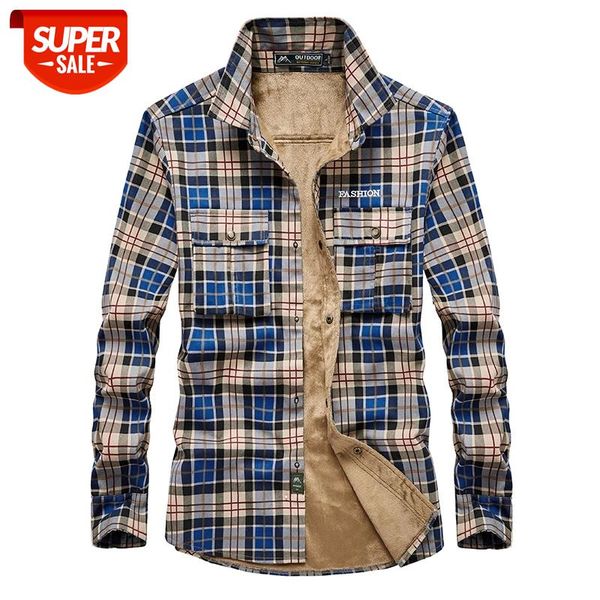 

winter thick fleece plaid shirts men cotton casual long sleeve shirts camisa masculina warm autumn flannel chemise homme #td1w, White;black