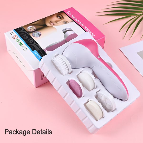 

5 in 1 face cleansing brush silicone electric facial cleansing devices deep cleaning pore cleaner face massage skin care tool
