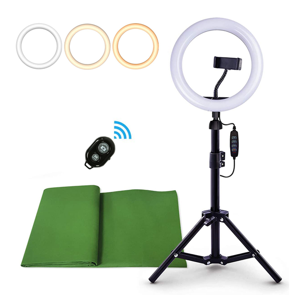 

flash heads 8" selfie ring light with stand backdrop pography ringlight phone holder diy studio creator video maker po kit