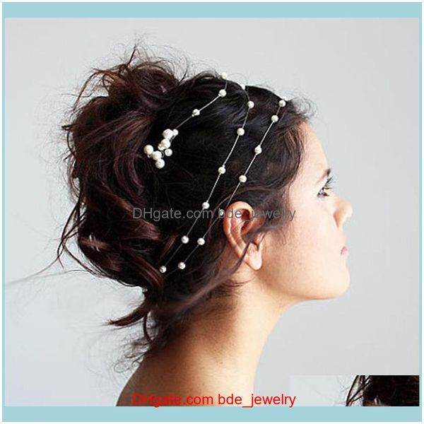 

hair jewelryhair clips & barrettes women headbands jewelry wedding aessories for rhinestone pearl headband bride tiara hairbands drop delive, Golden;silver