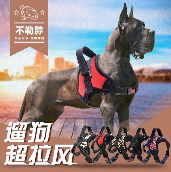 

dog collars & leashes harness collar large medium small dogs leash nylon chest strap chain pet supplies explosion-proof rushing rope pets