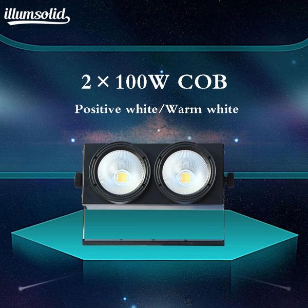 

effects 2x100w cob dmx stage lighting led blinder / warm white tv studio church
