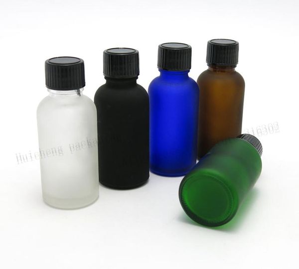

storage bottles & jars 200 x 30ml frost boston round glass essential oil bottler with black polyseal (cone)lined closures,1oz cosmetic conta