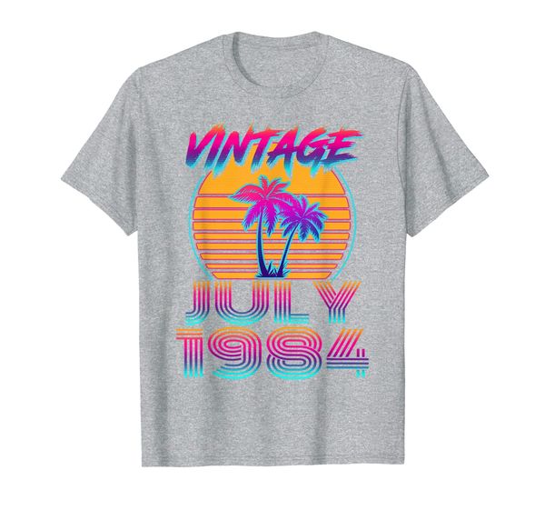 

vintage july 1984 shirt retro 35th birthday gifts t-shirt, White;black
