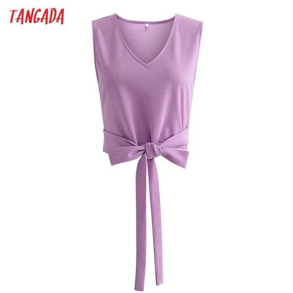 

tangada women summer purple crop tank with slash sleeveless backless female beach 1d124 210609, White