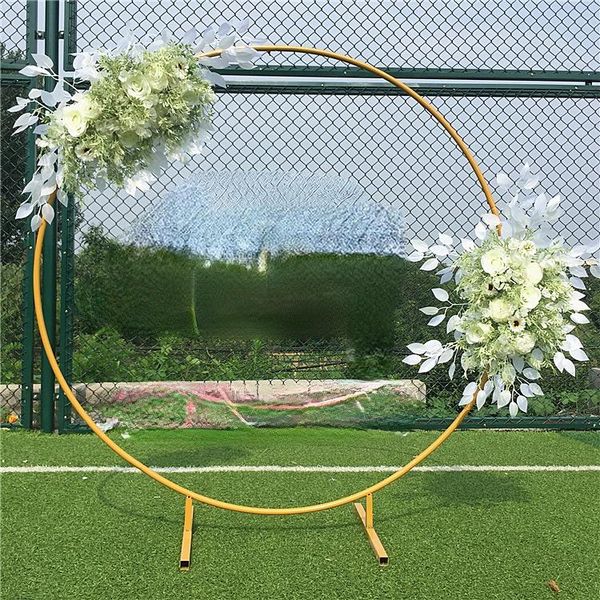 

party decoration 2.5m wedding props wrought iron ring arrangement balloon arch stage background garland ornaments with flowers