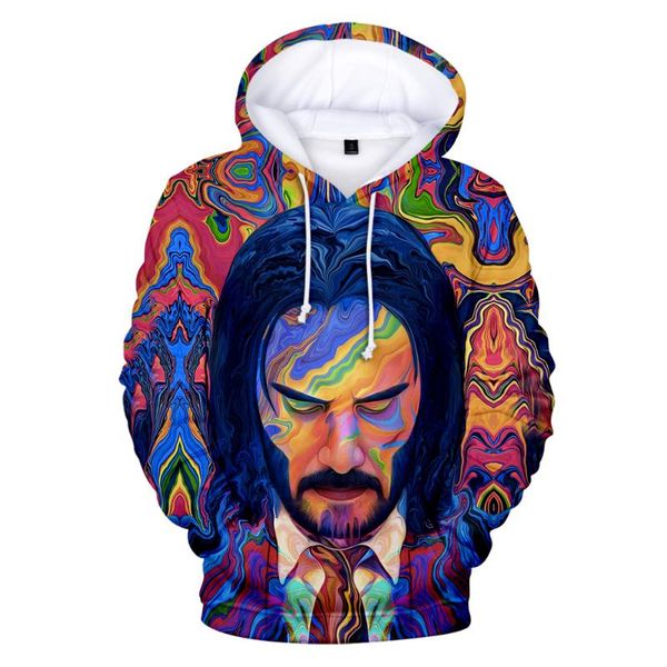 

men's hoodies & sweatshirts john wick chapter 3 3d print men women fashion sweatshirt hoodie movie style pullover hip hop streetwear ma, Black