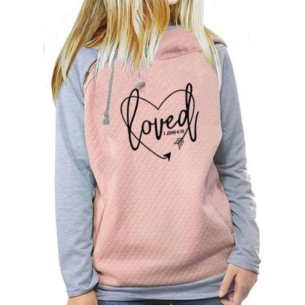 

women's hoodies & sweatshirts zipper decoration love letters print for women femmes kawaii girls clothings female pattern buckle, Black