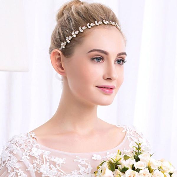 

hair clips & barrettes wedding alloy tiara sun flower headband bridal band rhinestone decorative headpiece women's jewelry accessories, Golden;silver
