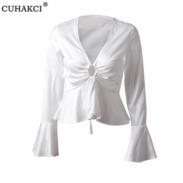 

fashion women blouse short shirts casual long sleeve hollow blouse white office lady elegant black female blusas