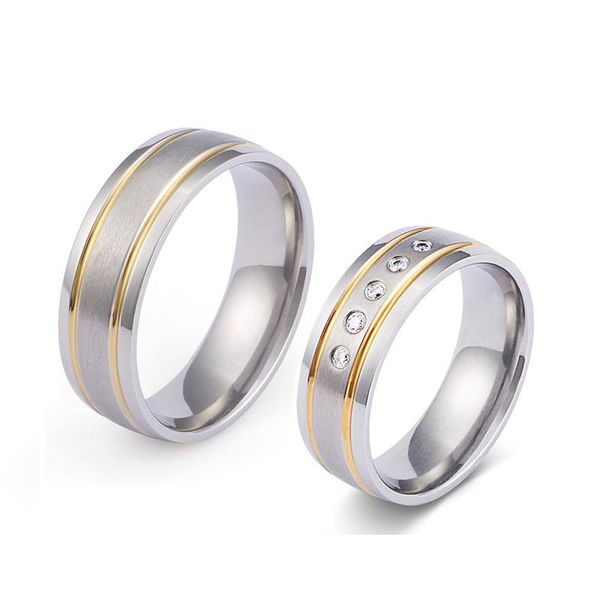 

wedding rings western men's womens jewelry for couples married love alliance 316l stainless steel ring marriage, Slivery;golden