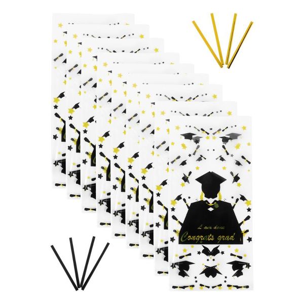 

gift wrap 200pcs graduation cookie candy treat bags biscuit dessert