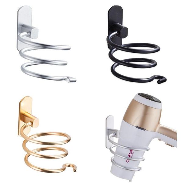 

bathroom shelves space aluminum wall mounted no drilling hair dryer stand el shelf storage hairdryer rack holder hanger