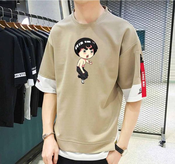 

men's t-shirts chinese kungfu star t-shirt manga streetwear casual short sleeve teenagers custom printed tee shirt, White;black