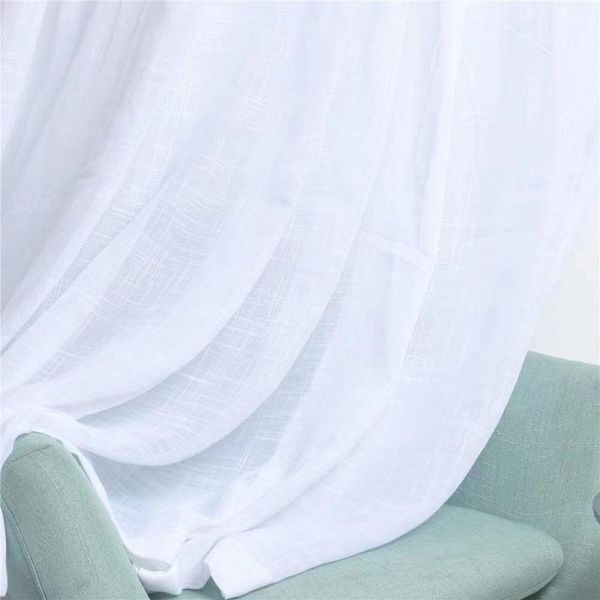 

curtain & drapes modern slub sheer window screen tulle for living room white kitchen dedicated yarn curtains panel solid blind