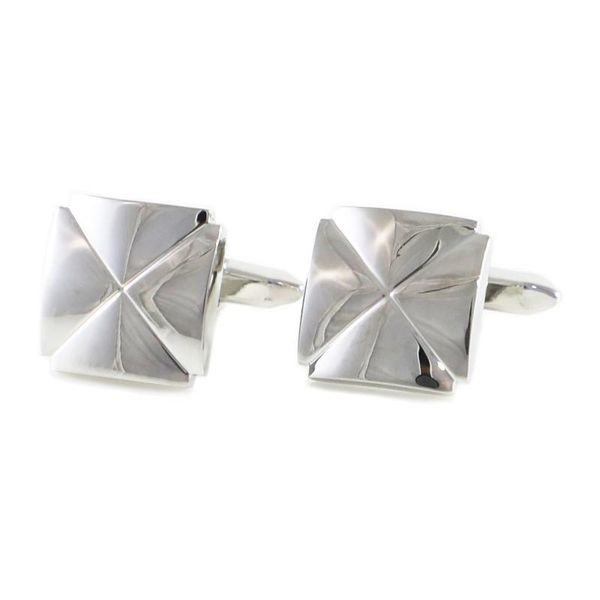 

cuff link and tie clip sets fashion square links curved sides cufflinks father's day birthday wedding, Silver;golden