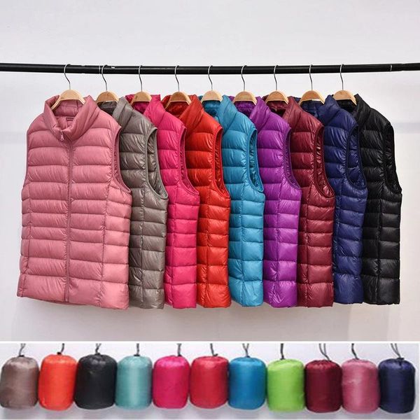 

women's down & parkas ultra thin jacket light warm waistcoat female sleeveless cropped puffer vest lining woman winter coat spring 2021, Black