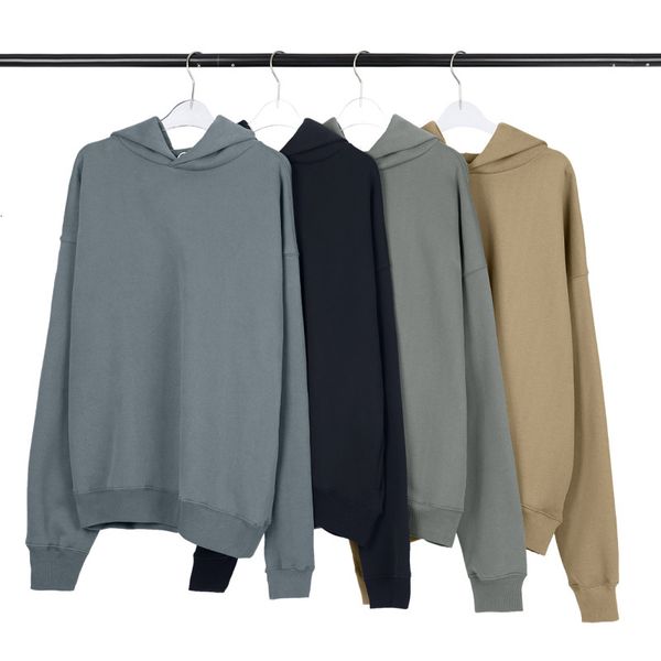 

street fashion same seaon6 used washing sweater high street plush loose hoodie for men and women, Black