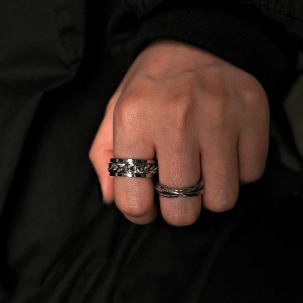 

hbp fashion tiktok, beer cap ring, men and women bottle opening artifact, titanium steel net red can turn the tide ring lovers, Silver