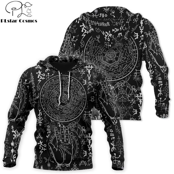 Drop Shipping Мода Мужские толстовки Occult Satan 3D Печатные Hoodie Harajuku Streetwear Унисекс Повседневная Куртка Cousssuit DW0141 201128