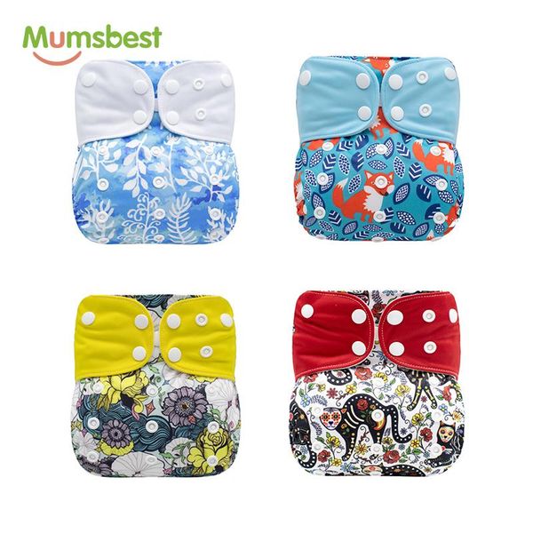 

cloth diapers [mums]4pcs washable pocket diaper baby nappy adjustable reusable toddler anti-leak tummy pannel pants