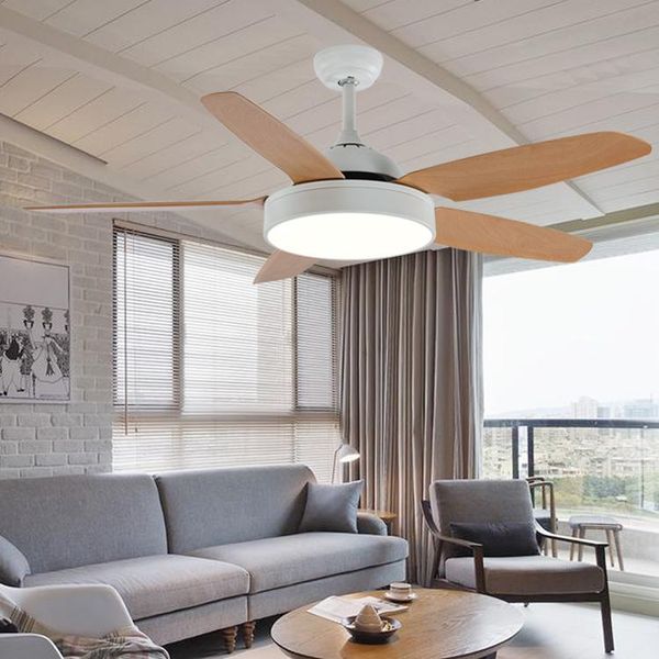 

52 inch nordic vintage 5 blades ceiling fan with lights remote control ventilador de techo fan led light bedroom ceiling fans