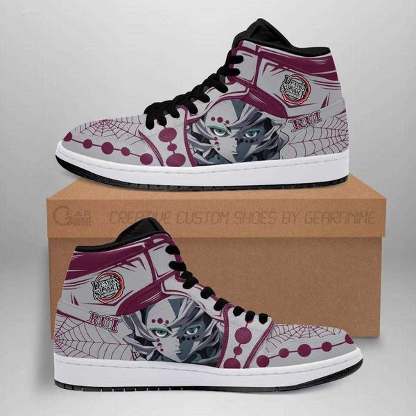 

demon rui shoes boots demon slayer anime sneakers fan gift idea high basketball shoes non slip