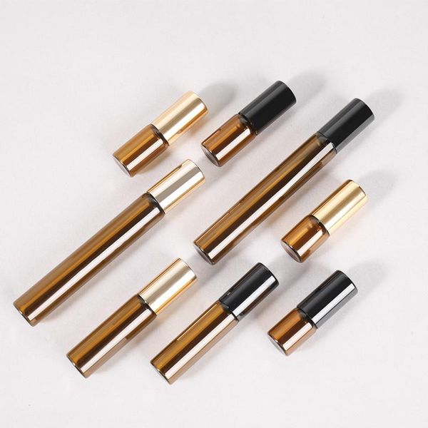 

1ml 2ml 3ml 5ml 10ml amber mini roll on perfume bottles glass essential oil container cosmeric parfum scent vials fragrance tube