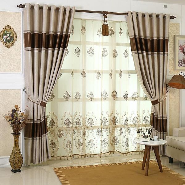 

curtain & drapes european roman tulle luxury spliced for living room beedroom embroidery window treatments decoration blinds
