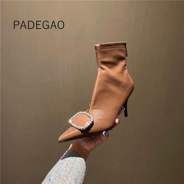 

boots women shoes high heels winter 2021 ankle vintage korean for womenn, Black
