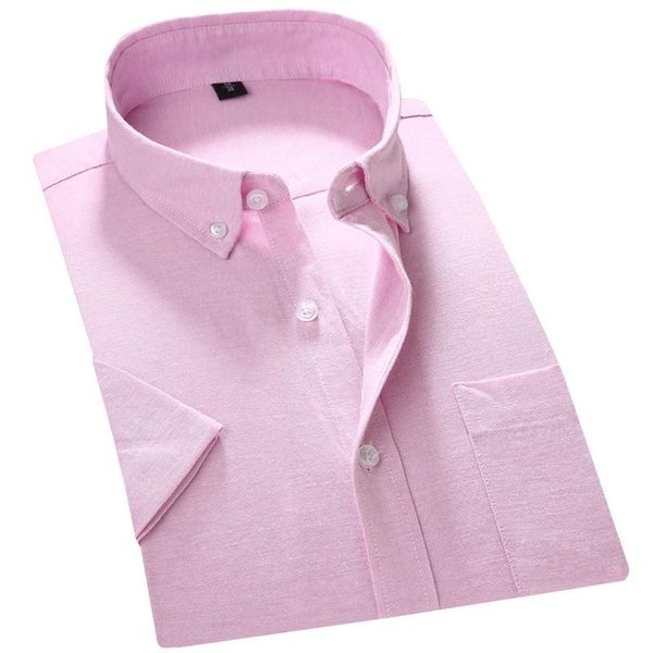 

men's casual shirts 2021 summer solid color business style oxford spinning short-sleeved shirt fashion half-sleeved, White;black