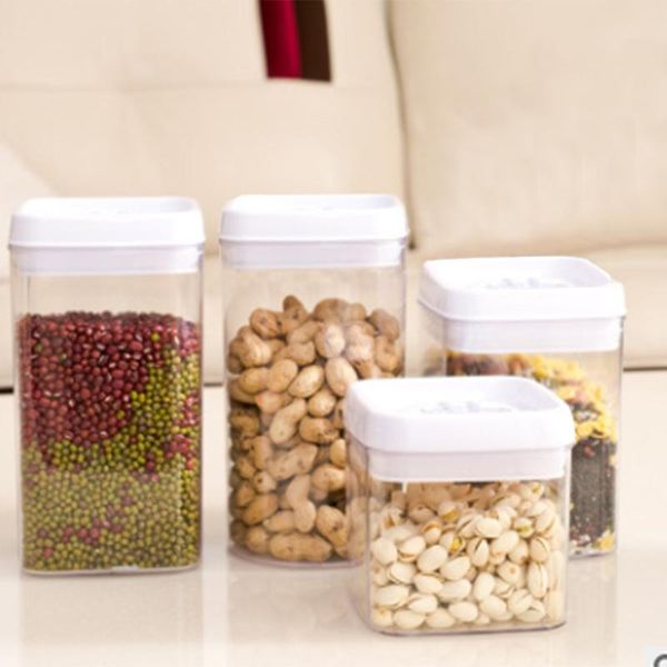 

storage bottles & jars 1pc airtight food cereal plastic kitchen transparent box sealing container preservation pot