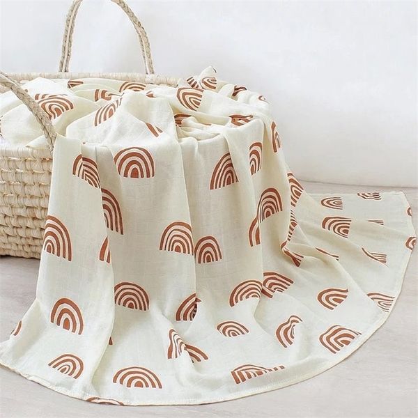 

120x120cm muslin swaddle wrap blanket bamboo cotton baby blankets newborn australia day gift 210309