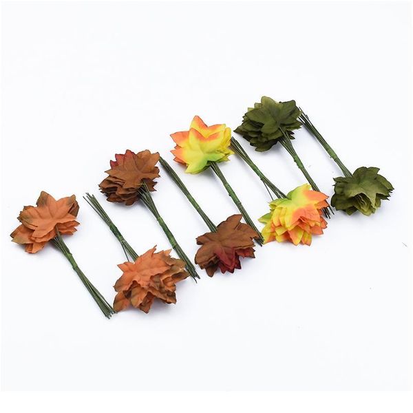 

12pieces eaf christmas decorations for home flower wall bridal brooch scrapbooking decorative flowers wreaths fak jllifq
