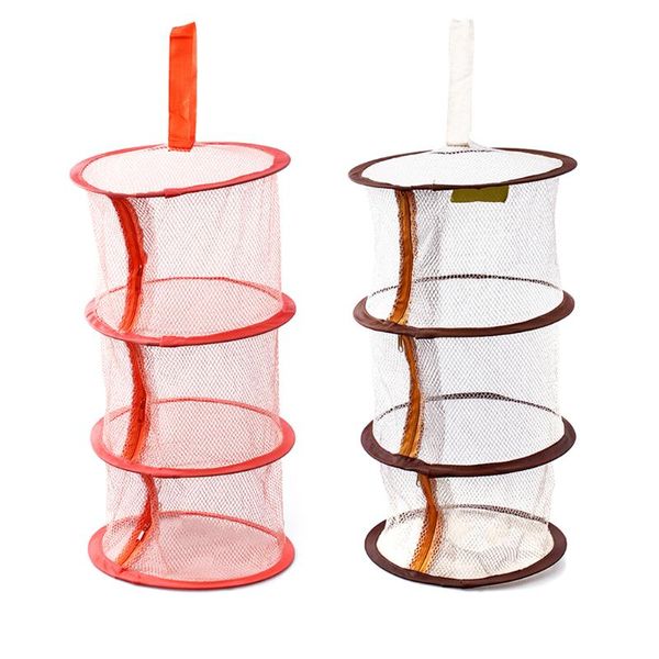 

storage baskets zipper bra drying basket 3-layer hanging net mesh bag cage clothes organizer