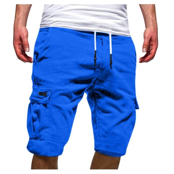 

men's shorts kancoold short homme 2021 summer casual plus size multi pocket tooling sports five point pant solid men beach, White;black