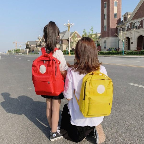 

school bags korean version of backpack middle elementary canvas bag training class simple pure color