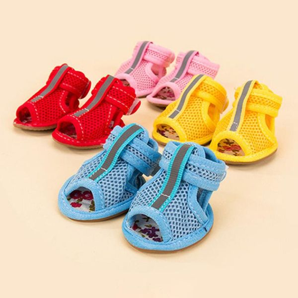 

dog apparel cute anti-slip small shoes pet candy colors casual spring summer breathable soft mesh sandals
