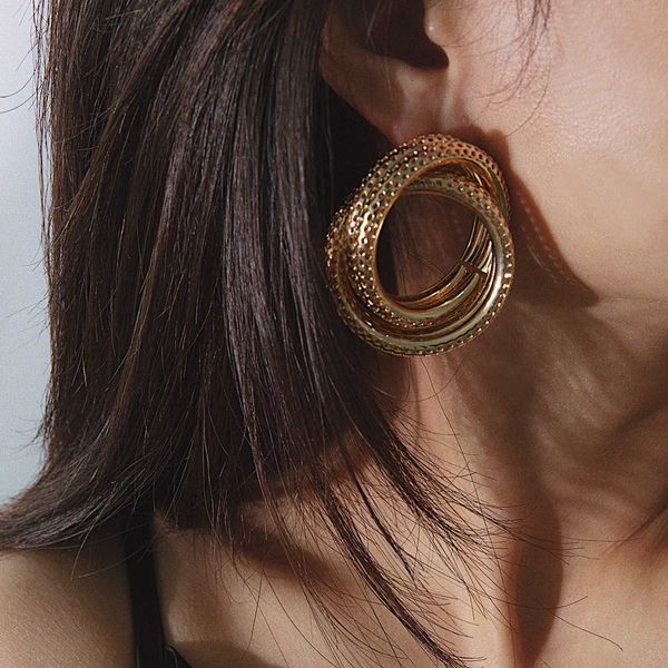 

jewelry personality circle versatile business earrings for women, Silver
