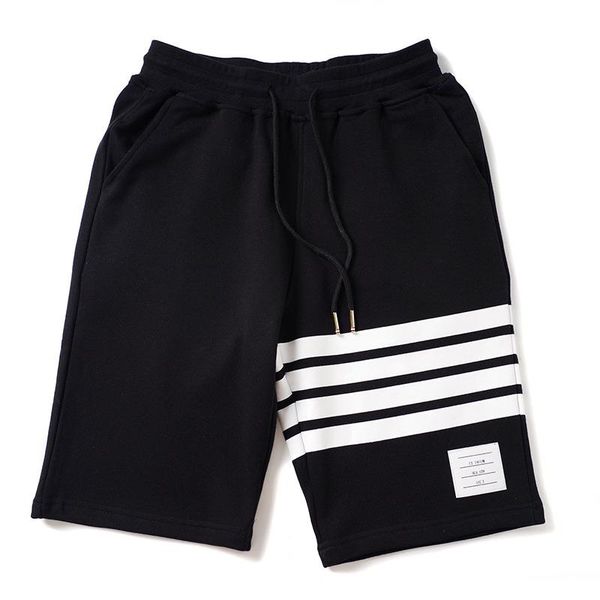

men's shorts fashion stripe splicing summer men 2021 cotton casual beach drawstring mens big size loose sportswear short pants, White;black