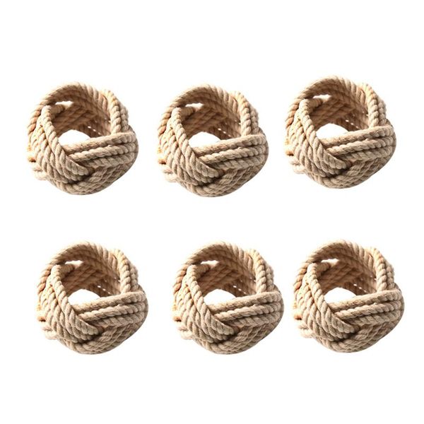 

napkin rings 6pcs natural jute loop cord woven buckle corded waxed twine