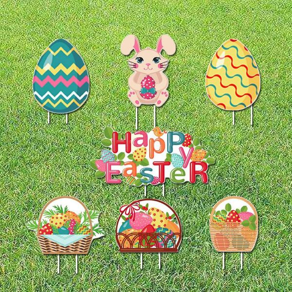 

easter decorations outdoor chick eggs yard signs garden decor lawn yard creative sign home garden decoration
