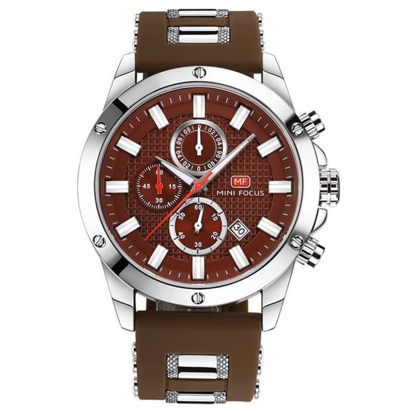

Relojes Chronograph Watches Men Fashion Quartz Mens Watch With Calendar Silicone Sport Waterproof erkek kol saati, Gold