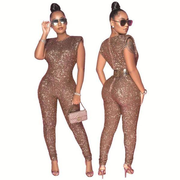 

women's jumpsuits & rompers sequin sleeveless long jumpsuit plus size s-4xl one piece outfit women club outfits night party wear ladies, Black;white