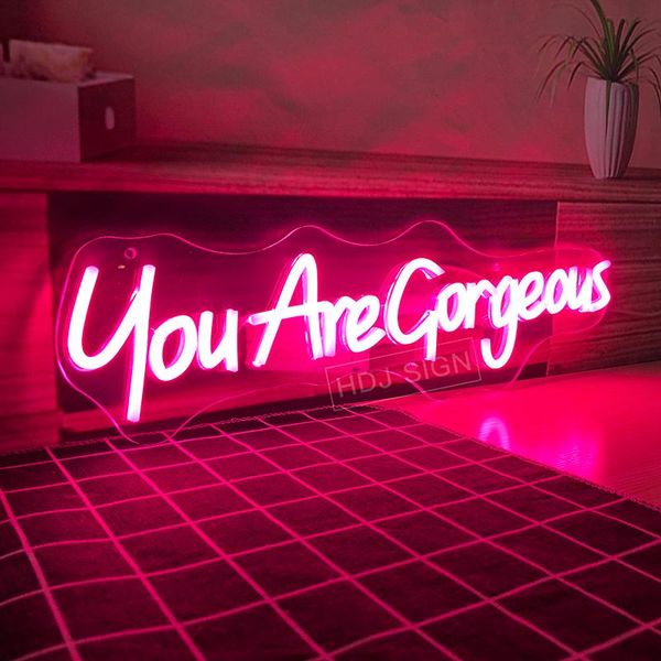

other lighting bulbs & tubes you are gorgeous custom led neon sign letter wall decor for room bar cafe club propose party background light